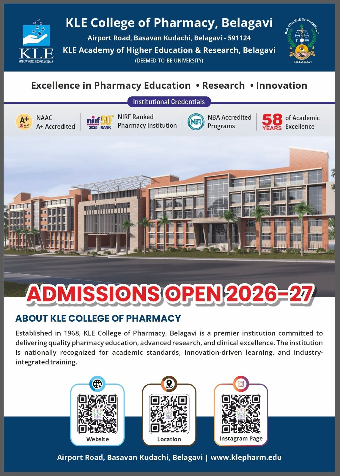 ADMISSION OPEN FOR  2026-2027